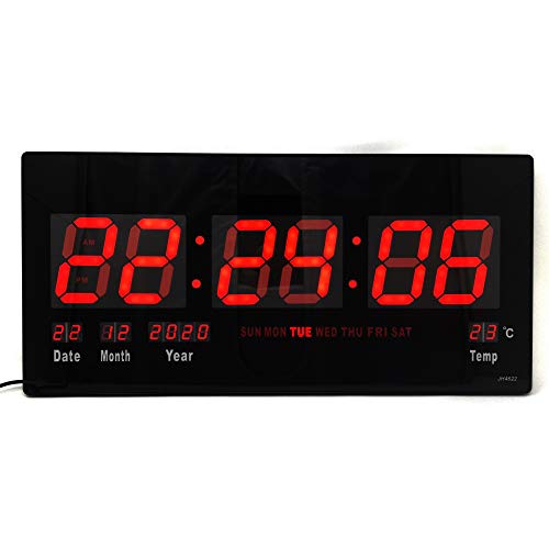 Starlet24 LED Wall Clock with Date and Temperature Display