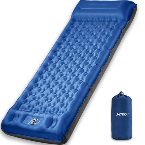 JATEKA Isomatte Camping, 12CM Dicker Aufblasbare Isomatte Mit Kissen &