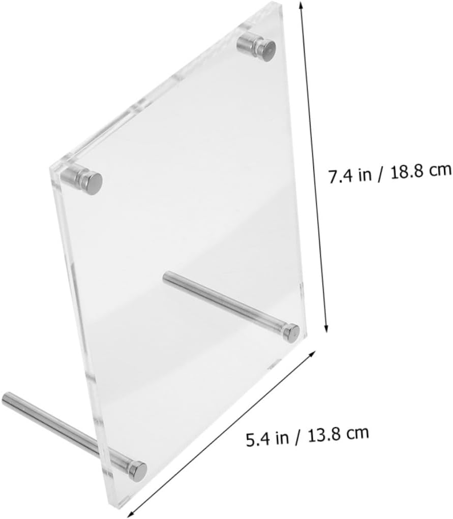 Levemolo 2pcs Acrylic Business License Frame Photo Display Stand for Certificates Awards and Pictures Desktop Holder for Home Office and Shop Use