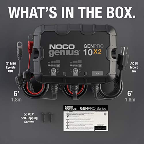 NOCO Genius GENPRO10X2, 2Bank, 20A (10A/Bank) Smart Marine Battery