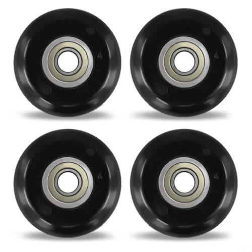 1/4 Pcs 43Mm Diameter Rowing Machine Wheel Replacement Bearing Pulley Wheel, Rowing Machine Seat Roller Rowing Machine Roller Seat Cushion Moving Wheel Owing Machine Seats Cushion Wheel(4pcs)