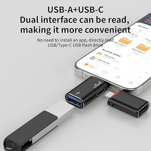 Image of Lightning to USB Female Adapter, Ap /ple MFi Certified iPhone USB 3.0 OTG Adapter with USB-C Aux Power Port for iPhone 14 /13 /12 /11 /iPad, Supports Hard Disk, Card Reader,
