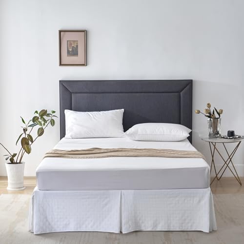 Tsutomi BED SKIRT King Size, Soft And Breathable Microfiber Knitted Jacquard Waffle Weave Striped Bed Skirt cover