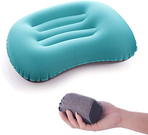 Womdee Ultralight Inflating Travel/Camping Pillows - Compressible Compact Inflatable Comfortable Ergonomic Pillow for Neck & Lumbar Support and a Good Night Sleep while Camp Backpacking