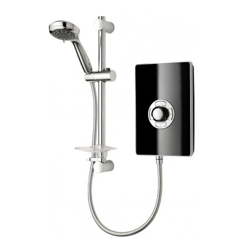 Triton Aspirante 9.5KW Gloss Black Electric Shower - Includes Head + Riser Rail