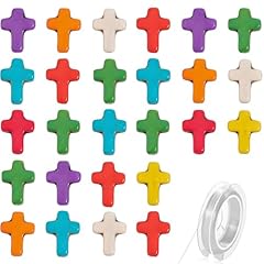 100pcs Colorful Cross Beads 12x16mm