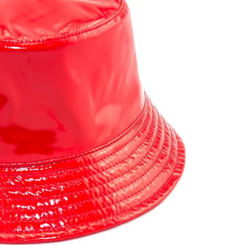 Chapeau de pluie imperméable et résistant en vinyl rouge taille L anti-vent