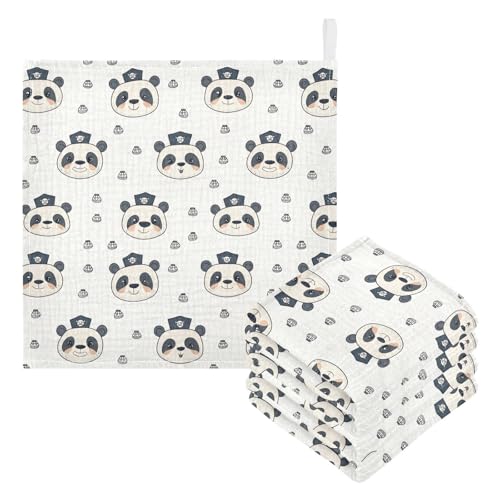 vvfelixl Cute Captain Bear Baby Burp Cloths Baby Muslin Washcloths for Boys Girls Cotton Babys Face Towel for Newborn Infants Soft and Absorbent 11.8 X 11.8 in, 5 Pack3