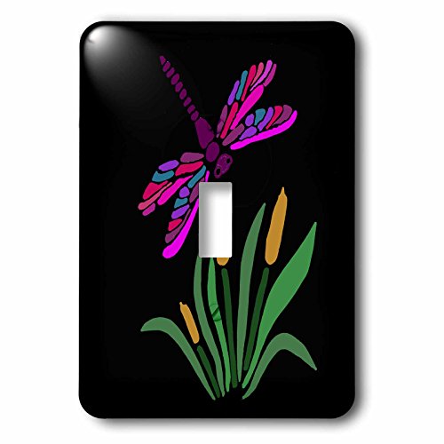Interruptor de palanca único 3dRose libélula morada multicolor 2
