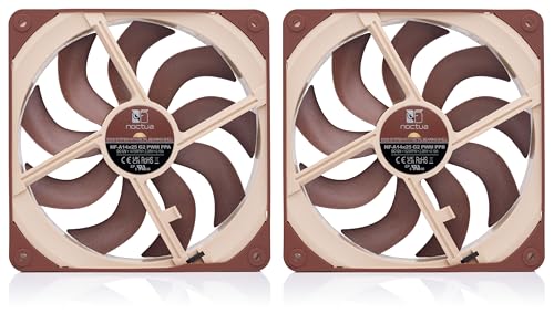 Noctua NF-A14x25 G2 PWM Sx2-PP, Dual Fan Set for Push-Pull and Side-by-Side Applications (Brown) 2