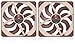 Noctua NF-A14x25 G2 PWM Sx2-PP, Dual Fan Set for Push-Pull and Side-by-Side Applications (Brown)