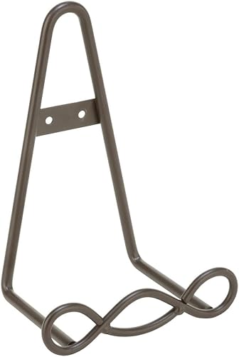 TRIPAR Estante de pared de acero con diseño de lazo marrón de 5.75 pulgadas para platos, obras de arte, azulejos y libros, ganchos de pared vintage