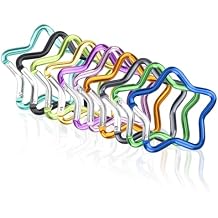 SWATOM Aluminum Star Shape Carabiner Clip Spring Snap Hook Keyring Carabiners Keychains Outdoor Accessories 2.6 Inch