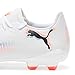 PUMA Men's Future Play Firm, Artificial,Ground Soccer Cleats, White-Black-Glowing Red AH25, 10