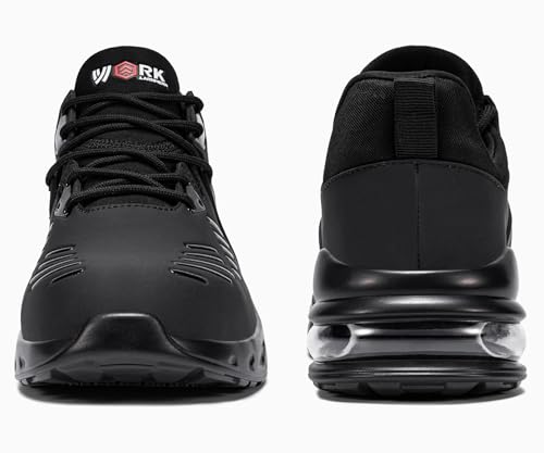 Image of LARNMERN Waterproof Steel Toe Work Non Slip Shoes Men | Safety Lightweight Comfortable Water Resistant Indestructible Construction Tennis Sneakers