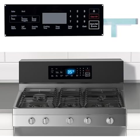 Upgrade DG34-00025A Range Membrane Switch Touchpad Compatible with Samsung Range Oven NX58F5300SS/AA, NX58F5500SB/AA, NX58F5500SS/AA, Replace AP5800759, PS8764897 Cover