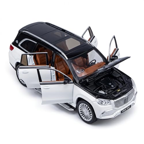Image of Mercedes-Maybach GLS 600 1:24 Scale Die-Cast Car Model - Illuminated Grille Starry Sky Sound Light Pull-Back Alloy Two-Tone Luxury SUV Collectible
