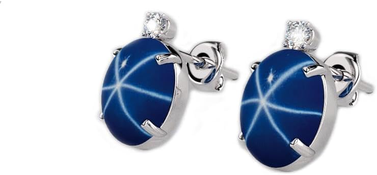 Lindy Blue Star Sapphire Stud Earrings 925 Sterling Silver Handmade in USA
