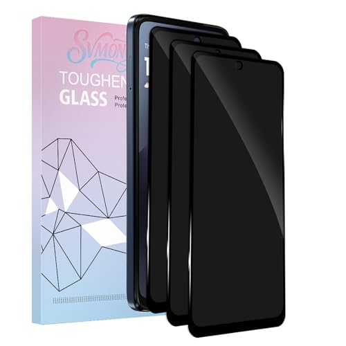 SVMONGWA 3 Pack Privacy Screen Protector for Motorola Moto G Power 2025 Full Coverage Anti-Spy Tempered Glass Film 9H Hardness Bubble Free Easy to Install