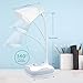 LED Desk Lamp, AXTEE Desk Light Lamp Touch Control Dimming Light, Flexible USB Rechargeable Eye-Caring Study Table Lamp, Adjustable Children Book Light with Base Light for Study Bedroom