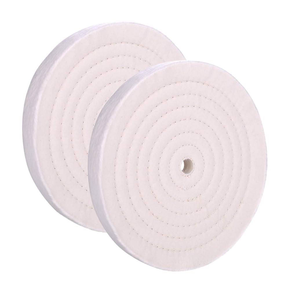 Buffing Polishing Wheel 10 inch Extra Thick Fine Cotton (70 Ply) for Bench Grinder with 3/4'' Arbor Hole,2 Pack