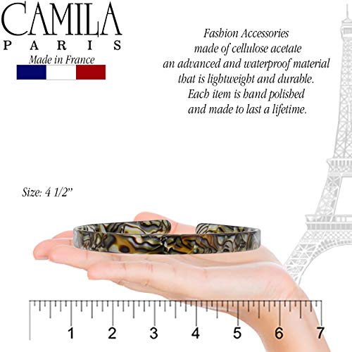 Camila Paris Cp2005 French Headband For Women, Handmade Onyx, Strong Hold Grip Women's Hair Band, Ligth And Very Flexible, No Slip And Durable Styling Girls Hair Accessories, Made In France #TOP2