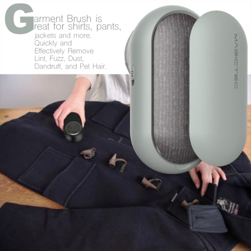 Image of Rechargeable Fabric Shaver, Magictec Lint Remover Sweater Defuzzer Lints Fuzzs Pills Pilling Trimmer for Clothes and Furniture -Battery Operated, Green