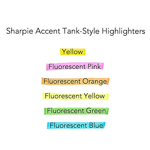 2 Packs: Sharpie Accent Tank-Style Highlighters, 6 Colored Highlighters (25076) #TOP4