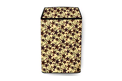 Image of Stylista Top Load Fully Automatic Washing Machine Cover Compatible for IFB 8 kg, 8.5 kg, 9 kg & 9.5 kg, Sprig Pattern Yellow