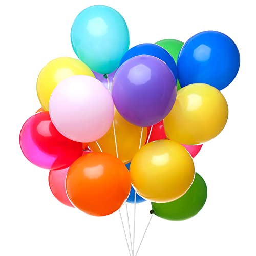 AMS 100CT 12  Pastel Balloon Rainbow Latex Balloons for Birthday Wedding Holiday Family Gathering Party and Thanksgiving,Christmas Decorations(Multicolor)