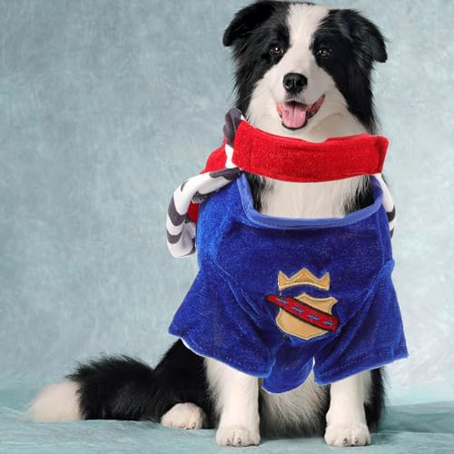Disfraz para perro con corona y capa, talla L miniatura 4