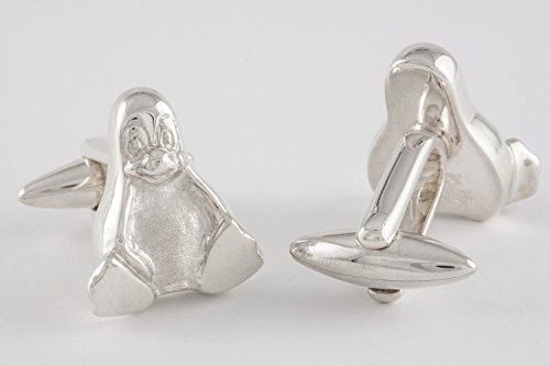 Tux de Linux Penguin Manchetknopen, Sterling Zilver, Handgemaakt - Image 4