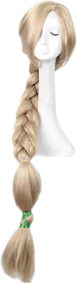 47 inch Long Blonde Anime Cosplay Costume Weaving Braid Hair Wigs Synthetic Wig