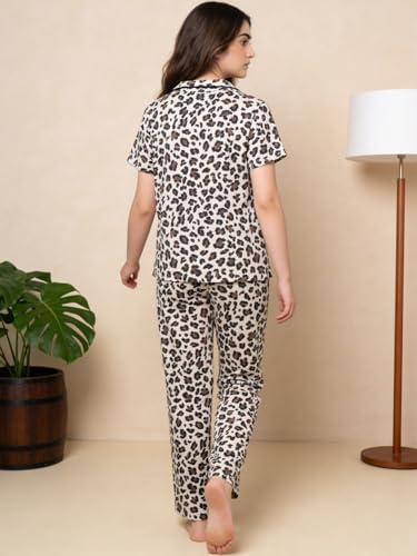 Image of Li'l Tomatoes Girls 100% Cotton Night Suit Set | Half Sleeve Shirt & Pyjama Set | Soft & Breathable Sleepwear | Casual Summer Wear | 9-16 Years