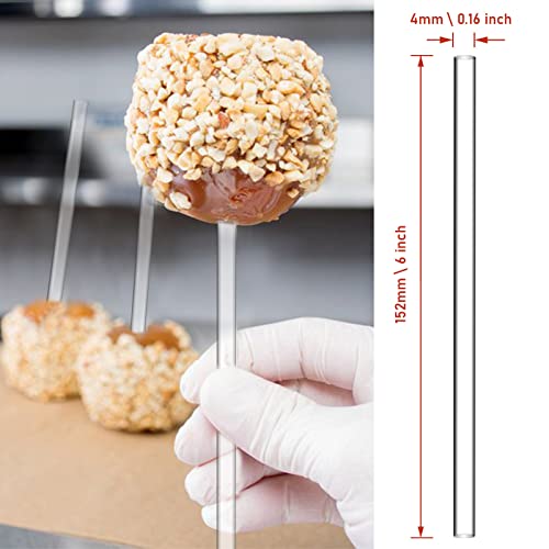 Kamehame 100 Pieces Acrylic Cake Pop Sticks Lollipop Stick Clear Reusable Acrylic Rods For Making Candy, Dessert, Cupcake Toppers thumb #1