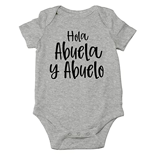 AW Fashions Hola Abuela y Abuelo Baby Bodysuit Funny Cute