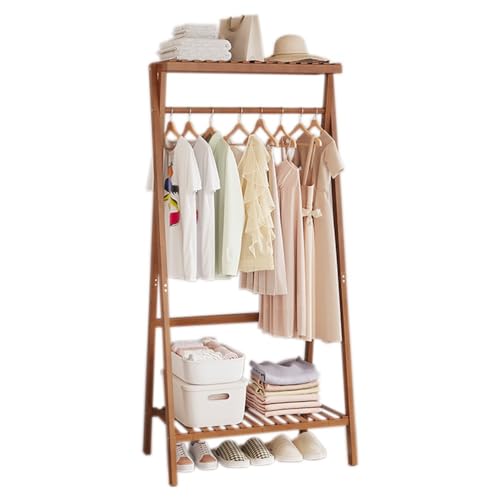 Armoire ouverte en bambou pour stopper le désordre des vêtements de couloir