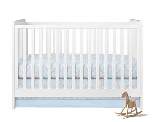 Pam Grace Creations Blue Medallion Crib Bedding Set, 3 Piece, Baby Blue/Grey #TOP3