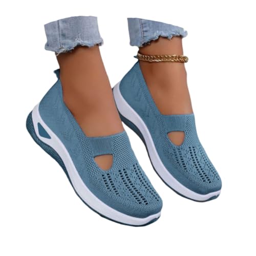 Chaussure Orthopédique Femme Été Baskets Légère Respirante Chaussures de Marche Antidérapante Enfiler sans Lacet Sneakers Confort Chic Fitness Slip on...