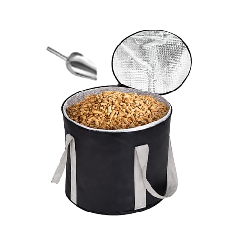 2 Pack 14 lb Wood Pellet Storage Bags, Waterproof Pellet Storage for Grill & Smoker, Keep Pellets Dry, Portable Outdoor Storage with Handle