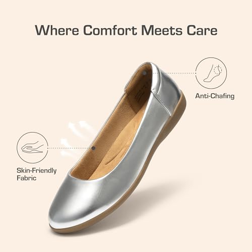 Image of DREAM PAIRS Women's Comfortable Ballet Dressy Work Flats, Round Toe Slip on Office Shoes