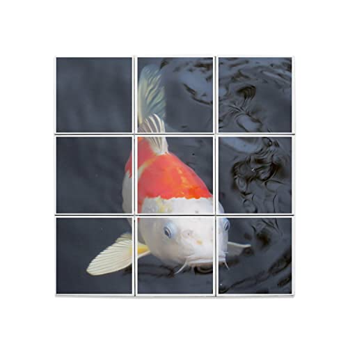 Carreaux Céramique Décoratif Carpe Koi Japonais - Crédence Murale Salon et Bureau 60x60cm