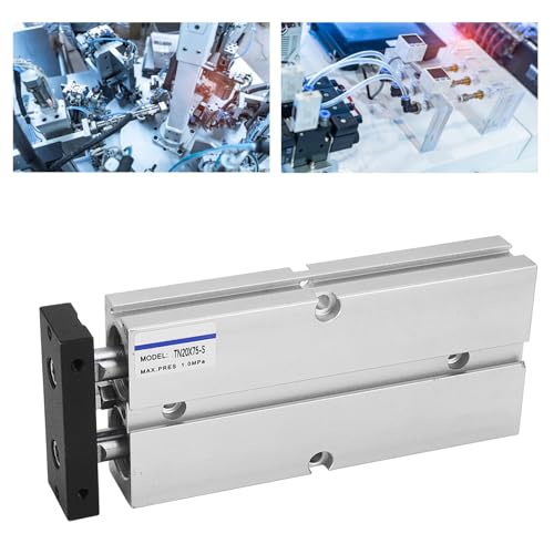 Luftzylinder, Doppelwellenstange Pneumatik Luftzylinder, 2 Kolben Doppelwirkender Zylinder, Magnet Doppelwellenzylinder Dichtungsluftzylinder (70mm Hub)