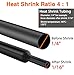 FloweryOcean 258 PCS Heat Shrink Tubing Kit - 4:1 Ratio 6 Sizes Adhesive Lined Marine Grade Shrink Wrap Waterproof Industrial Heat-Shrink Tubing - Black