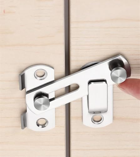 Türriegel Edelstahl, 100 x 70 x 20 MM Riegelschloss, Flip Slide Latch mit 4 Schrauben, Geeignet für Türen, Fenster, Gärten, Badezimmer