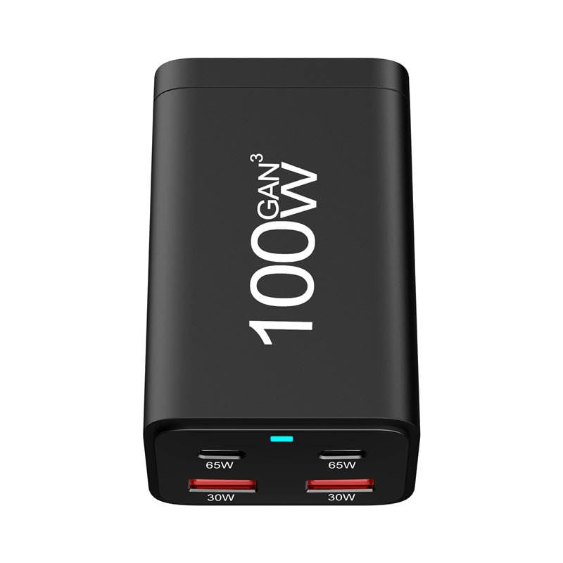 Image of CUBONIC 100W GaN Charging Station, 4-Port Desktop Charger with 2 USB-C & 2 USB-A Ports, Multi Device Charging Hub for Laptops, Smartphones, Tablets, Wearables & USB Powered Electronics
