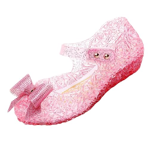 Girls Jelly Sandals Kids Toddler Cute Bowknot Princess Dress Shoes Glitter Closed Toe Summer Casual Wedge Sandal