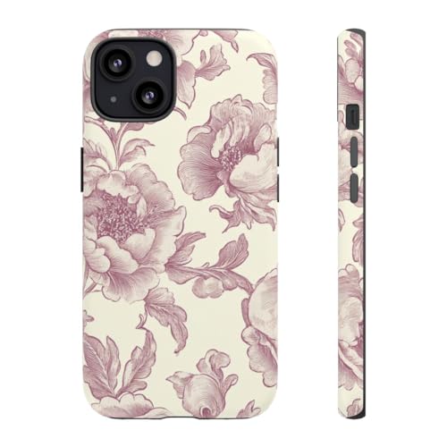 Coque iPhone 13 bordeaux à fleurs chic pour sublimer vos tenues au quotidien