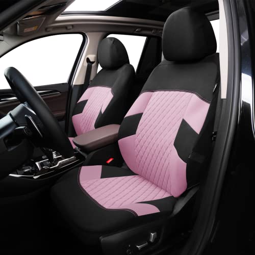 TOYOUN Pink Car Seat Covers Full Set For Women, Universal Seat Covers for 5 Car Seater Front Bucket Seat Covers and 50-50 or 60-40 Rear Split Bench Back Seat Covers - Image 3