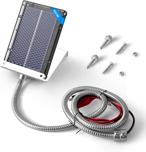 Image of Solar Panel for Deer Feeder - 6V Solar Panel Waterproof Small Solar Battery Charger Maintainer with an Adjustable Bracket and Alligator Clip for 6 Volt Rechargeable Batteries (6V-New)